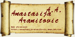Anastasija Aranitović vizit kartica